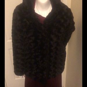 Vintage style black faux fur jacket size 10/12